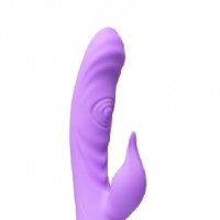 Rabbit Vibrator with Double Tapping Function, 7 Tapping & 7 Vibrating Functions, Silicone, PURPLE